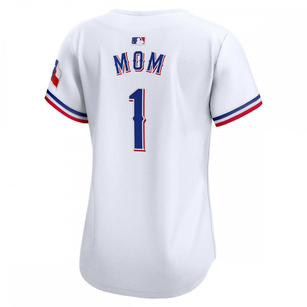 Texas Rangers Women's #1 Mom Home Limited Jersey - White-Pro Kit Vault | Brand New 26/27 Sports Jerseys